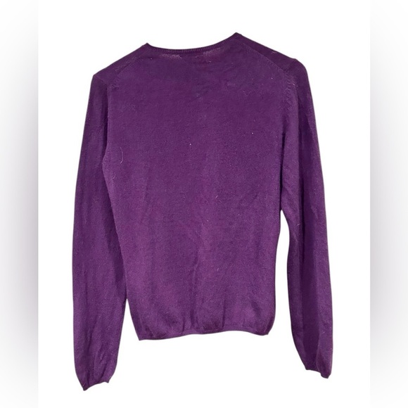 Vintage Charter Club 2 Ply Cashmere Top Long Sleeved Purple Soft Cozy Winter Med - Picture 4 of 6